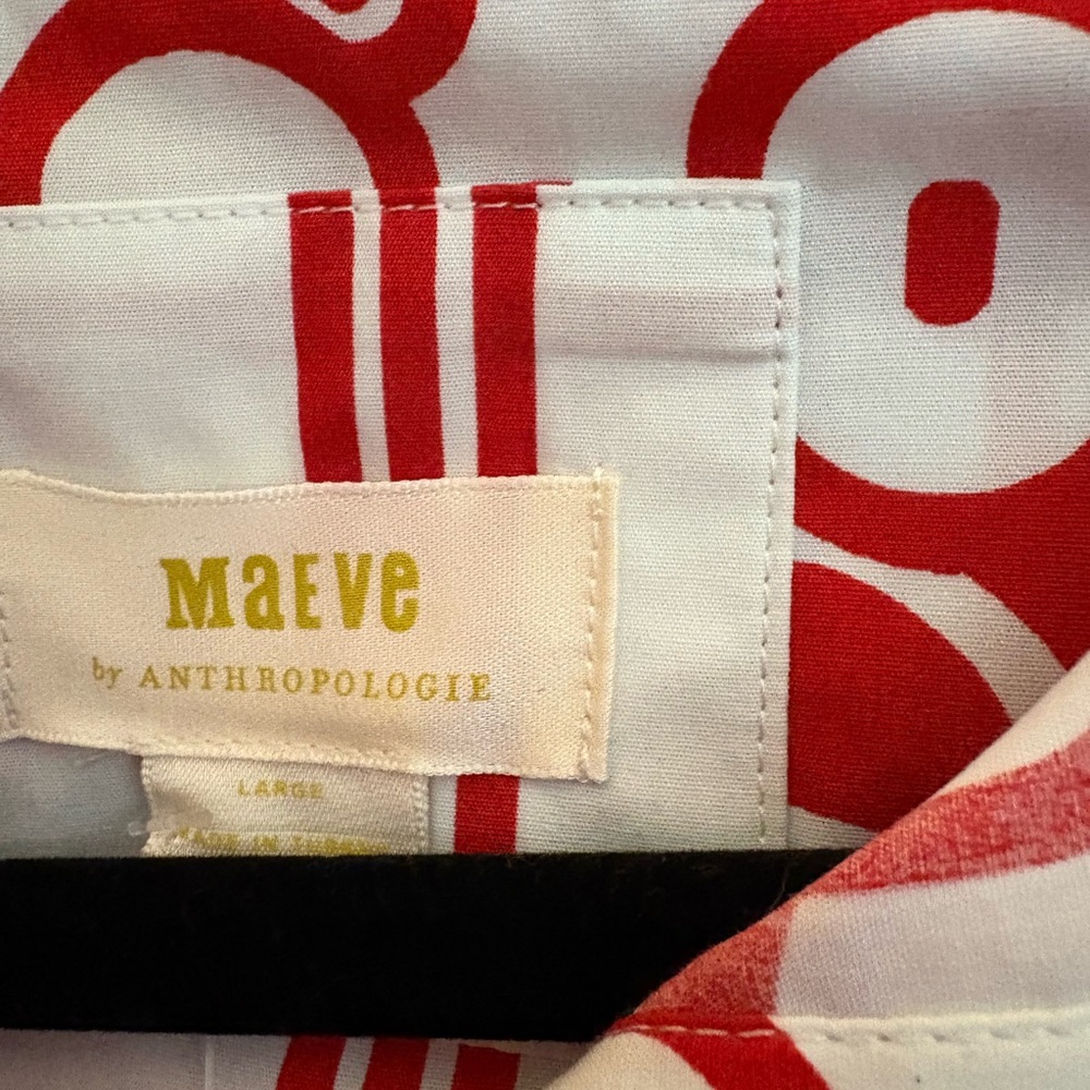 Anthropologie Maeve Red and White Maxi Dress